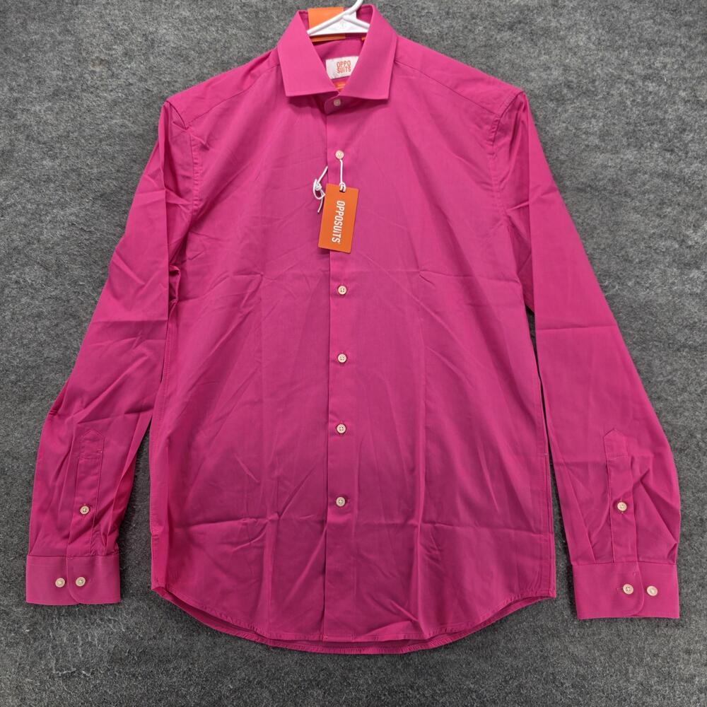 Opposuits Tailored Dress Shirt Mens S Pink Slim Fit Spread Collar Barrel Cuff